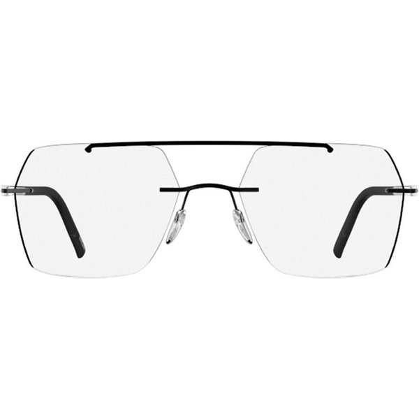 Silhouette The Wave Color Groove Demo Rimless 5567/OB 9145 Men's Eyeglasses Black Size 56 - Blue Light Block Available