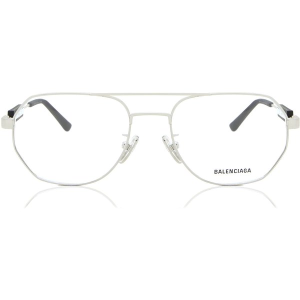 Balenciaga BB0117O 002 Men's Eyeglasses Silver Size 57 - Blue Light Block Available