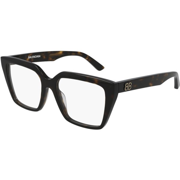 Balenciaga BB0130O 005 Women’s Eyeglasses Tortoiseshell Size 53 - Blue Light Block Available