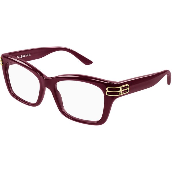 Balenciaga BB0472O 004 Women’s Eyeglasses Burgundy Size 54 - Blue Light Block Available