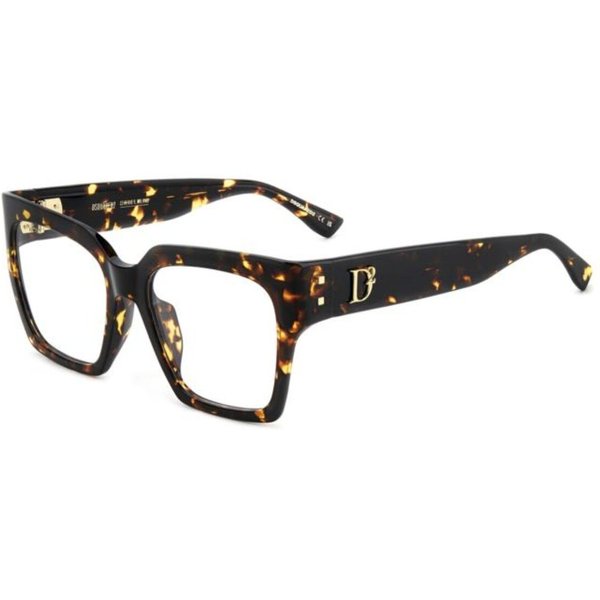 Dsquared2 D2 0151/G Asian Fit 086 Women’s Eyeglasses Tortoiseshell Size 55 - Blue Light Block Available