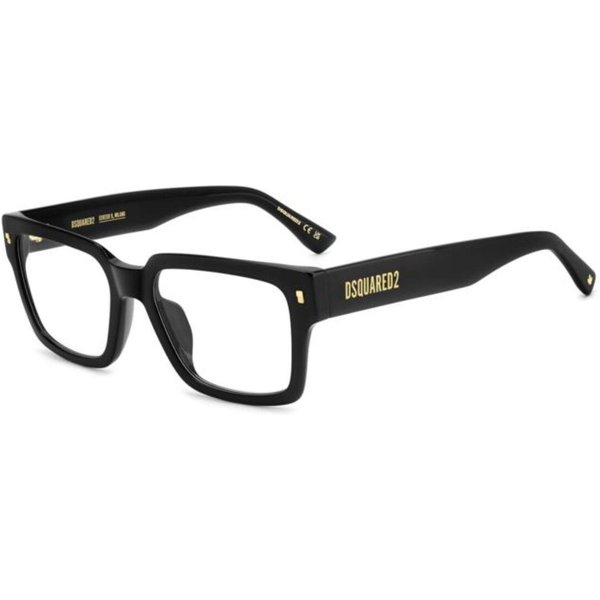 Dsquared2 D2 0167/G Asian Fit 807 Men's Eyeglasses Black Size 54 - Blue Light Block Available