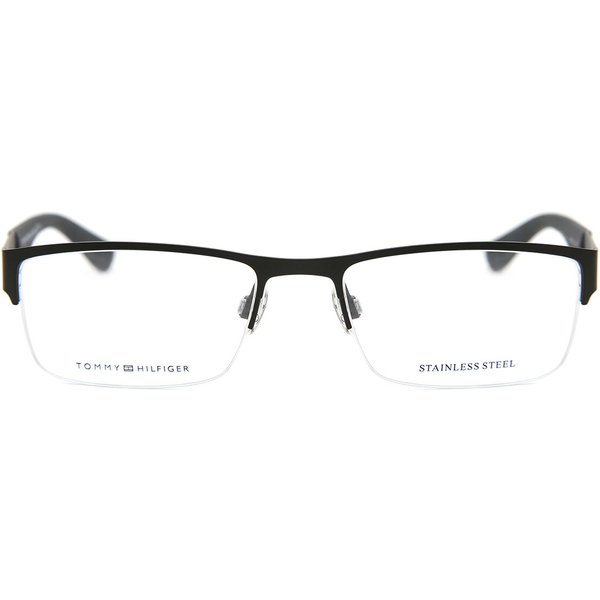 Tommy Hilfiger TH 1524 003 Men's Eyeglasses Black Size 55 - Blue Light Block Available