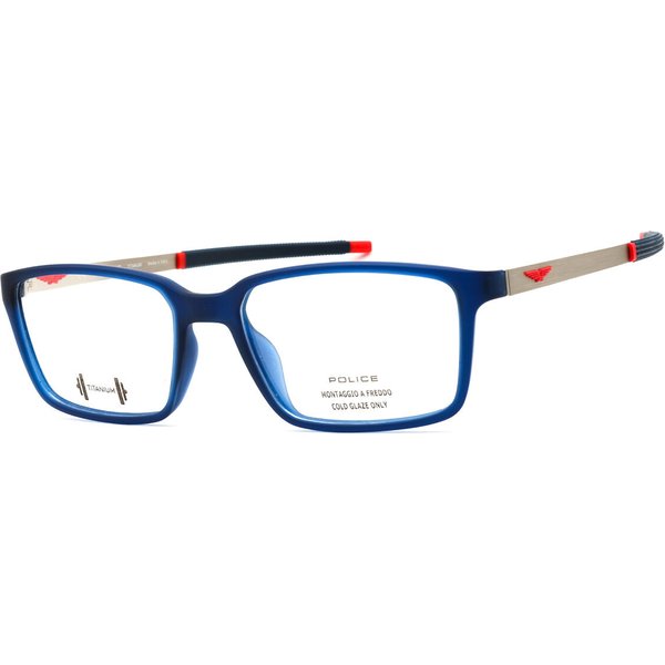 Police VPLF85M 0U58 Men's Eyeglasses Blue Size 54 - Blue Light Block Available