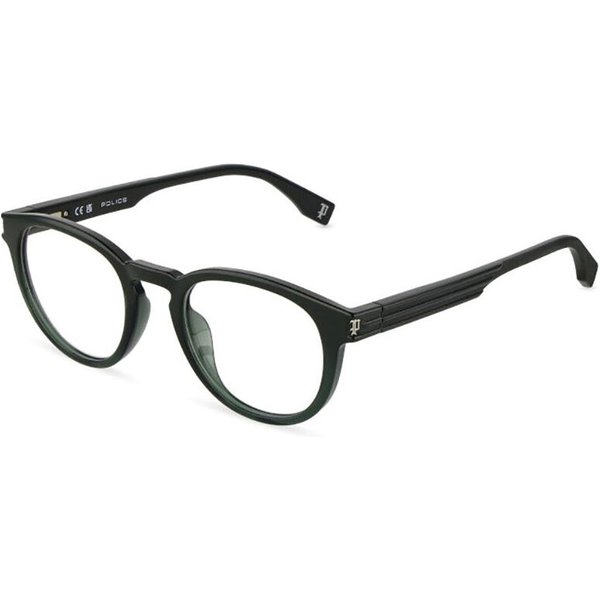 Police VPLU54 ETCHLINE 2 06QD Men's Eyeglasses Green Size 49 - Blue Light Block Available