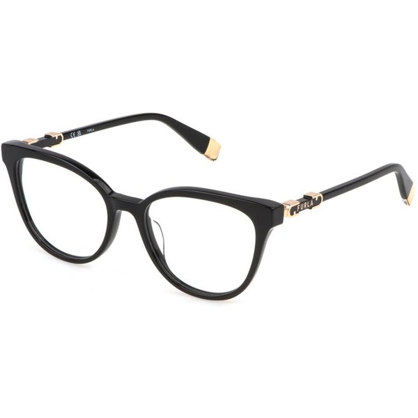 Furla VFU832 0700 Men's Eyeglasses Black Size 54 - Blue Light Block Available