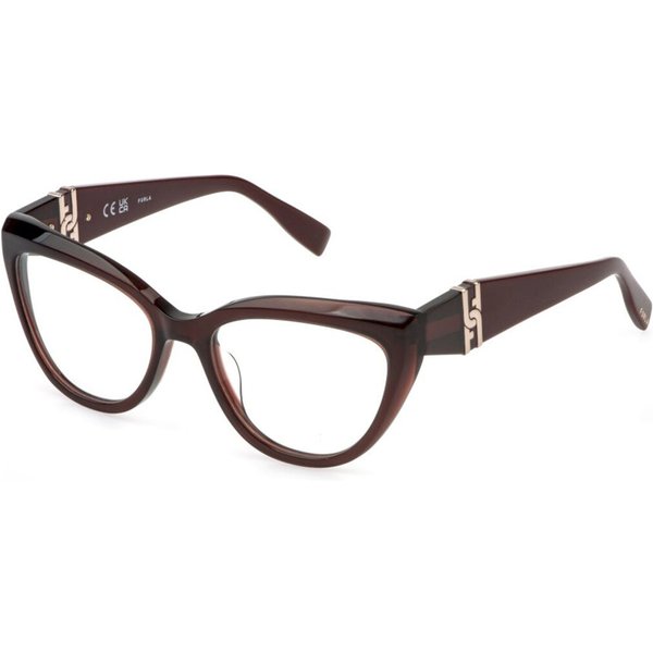 Furla VFU867 0848 Women’s Eyeglasses Burgundy Size 54 - Blue Light Block Available