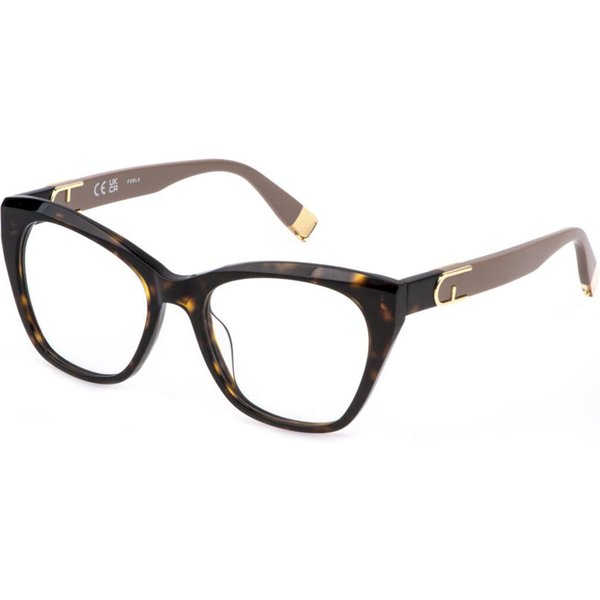 Furla VFU825V 0722 Women’s Eyeglasses Tortoiseshell Size 53 - Blue Light Block Available
