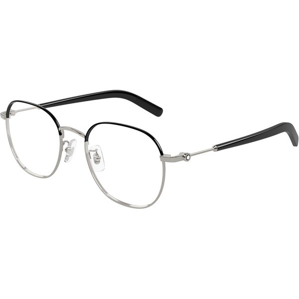 Montblanc MB0425OA Asian Fit 004 Men's Eyeglasses Silver Size 52 - Blue Light Block Available