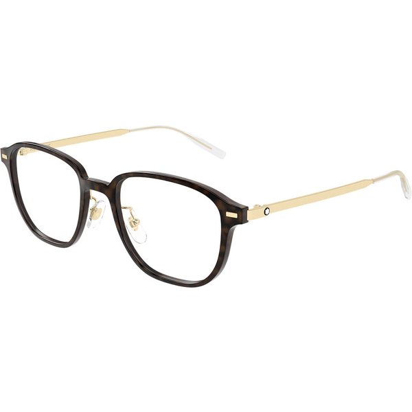 Montblanc MB0466OA Asian Fit 003 Men's Eyeglasses Tortoiseshell Size 52 - Blue Light Block Available