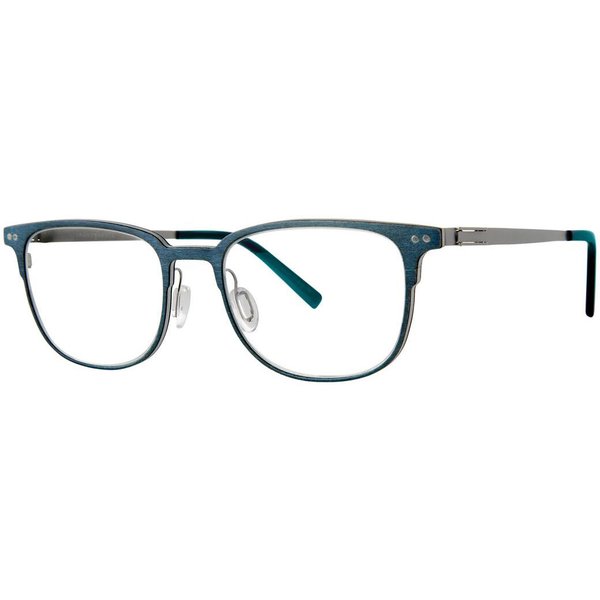 Jhane Barnes Corollary Steel Men's Eyeglasses Blue Size 51 - Blue Light Block Available