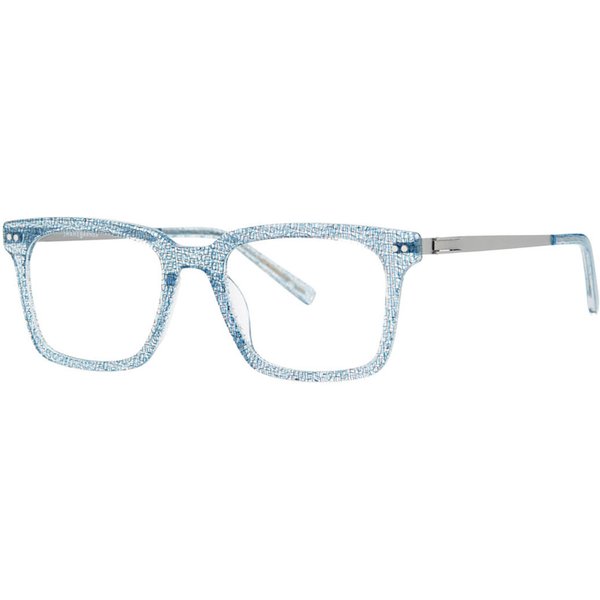 Jhane Barnes Interpolation Navy Men's Eyeglasses Blue Size 51 - Blue Light Block Available