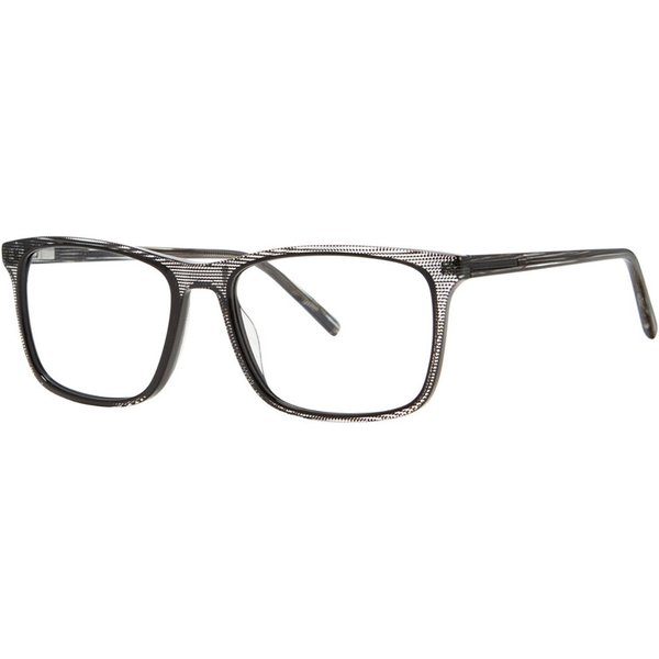 Jhane Barnes Addend Black Men's Eyeglasses Clear Size 56 - Blue Light Block Available