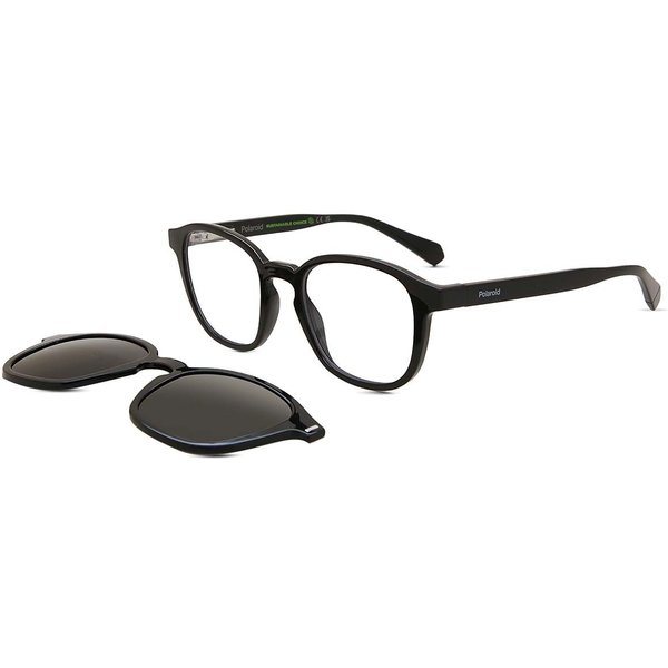 Polaroid PLD 6203/CS with Clip-on 807/M9 Men's Eyeglasses Black Size 49 - Blue Light Block Available
