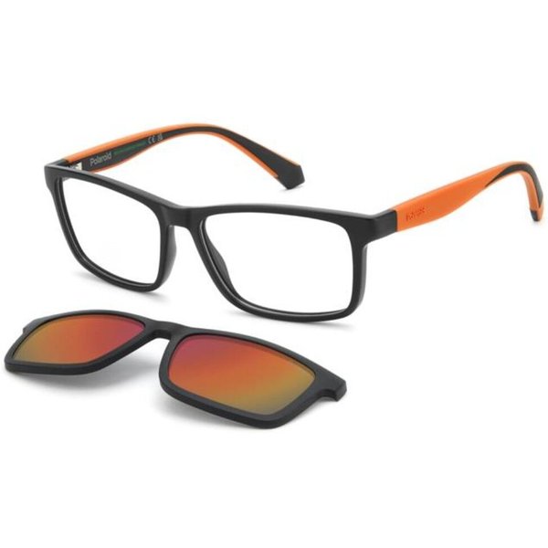 Polaroid PLD D854/C Kids with Clip-On RC2/OZ Kids' Eyeglasses Black Size 54 - Blue Light Block Available
