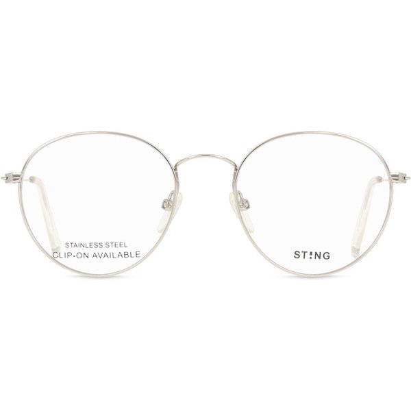 Sting VST127 0579 Men's Eyeglasses Silver Size 50 - Blue Light Block Available