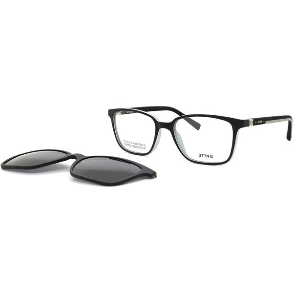 Sting USJ722 with Clip-On D18P Men's Eyeglasses Black Size 49 - Blue Light Block Available