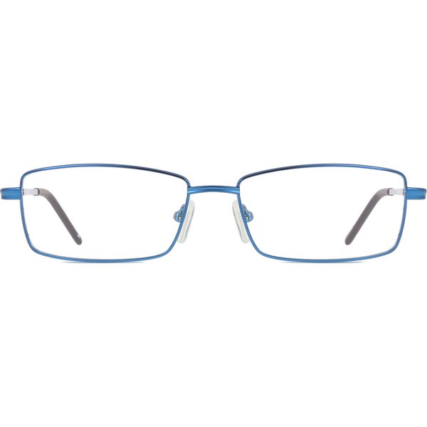 Rectangle Full Rim Metal Men's Prescription Eyeglasses Online Blue Size 53 - Free Lenses - Blue Light Block Available - SmartBuy Collection