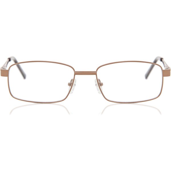 Square Full Rim Metal Men's Prescription Eyeglasses Online Brown Size 55 - Free Lenses - Blue Light Block Available - SmartBuy Collection