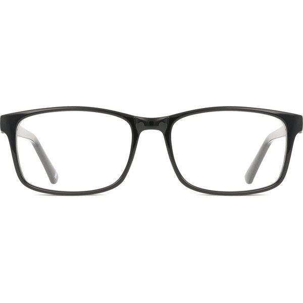 Rectangle Full Rim Plastic Men's Prescription Eyeglasses Online Black Size 55 - Free Lenses - Blue Light Block Available - SmartBuy Collection