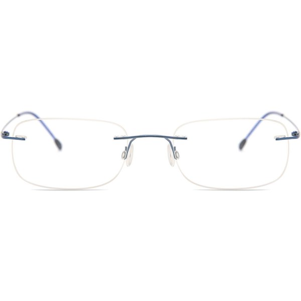 Square Rimless Titanium Men's Prescription Eyeglasses Online Blue Size 52 - Free Lenses - Blue Light Block Available - SmartBuy Collection