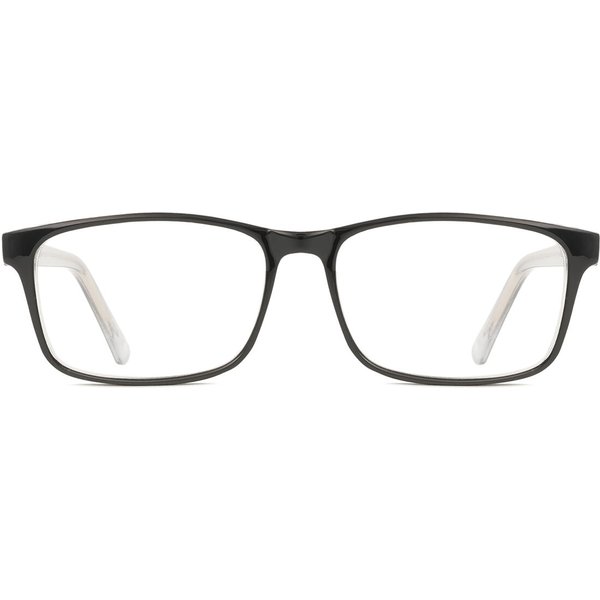 Rectangle Full Rim Plastic Men's Prescription Eyeglasses Online Black Size 55 - Free Lenses - Blue Light Block Available - SmartBuy Collection
