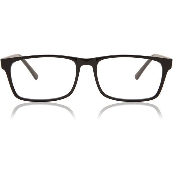 Rectangle Full Rim Plastic Men's Prescription Eyeglasses Online Black Size 55 - Free Lenses - Blue Light Block Available - SmartBuy Collection