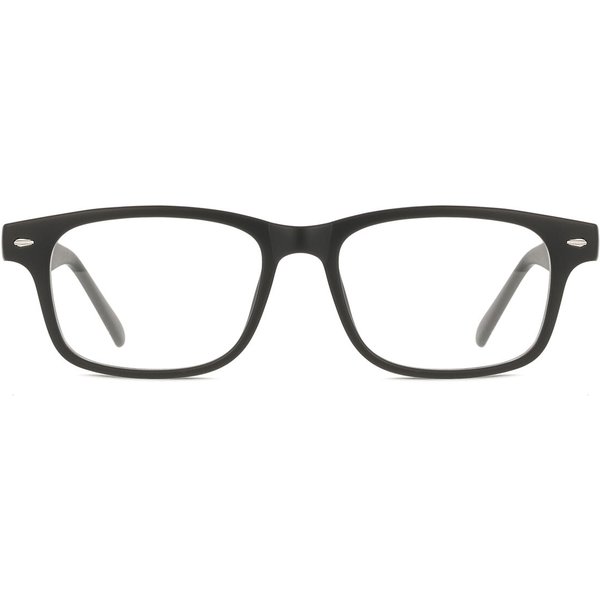 男性用 長方形 プラスチック 黒 サングラス - アンチブルーライト - SmartBuy Collection