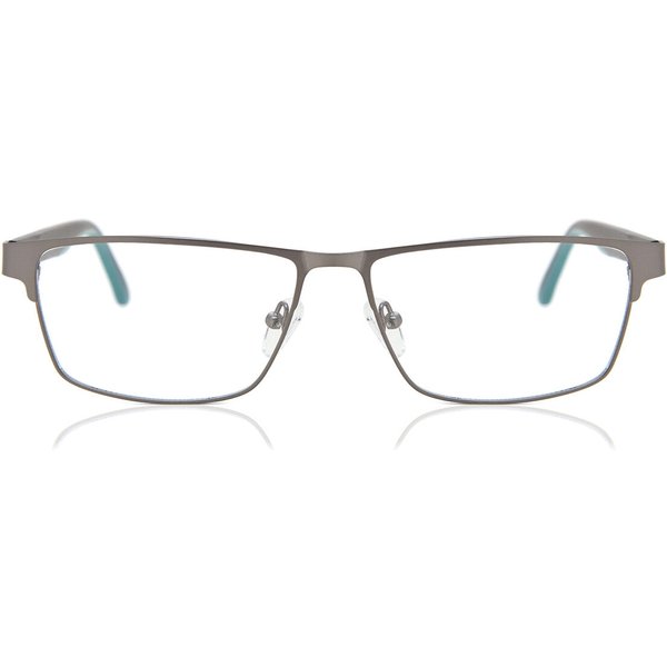 Square Full Rim Metal Men's Prescription Eyeglasses Online Grey Size 56 - Free Lenses - Blue Light Block Available - SmartBuy Collection