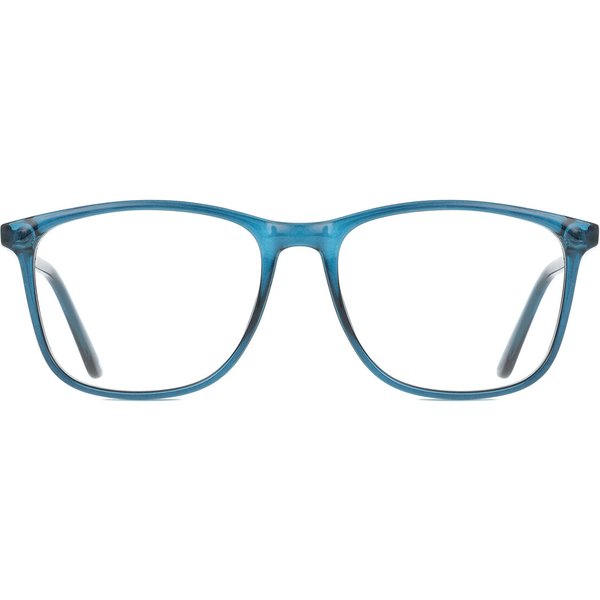 Square Full Rim Plastic Men's Prescription Eyeglasses Online Blue Size 55 - Free Lenses - Blue Light Block Available - SmartBuy Collection