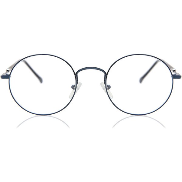 Round Full Rim Metal Men's Prescription Eyeglasses Online Blue Size 48 - Free Lenses - Blue Light Block Available - SmartBuy Collection