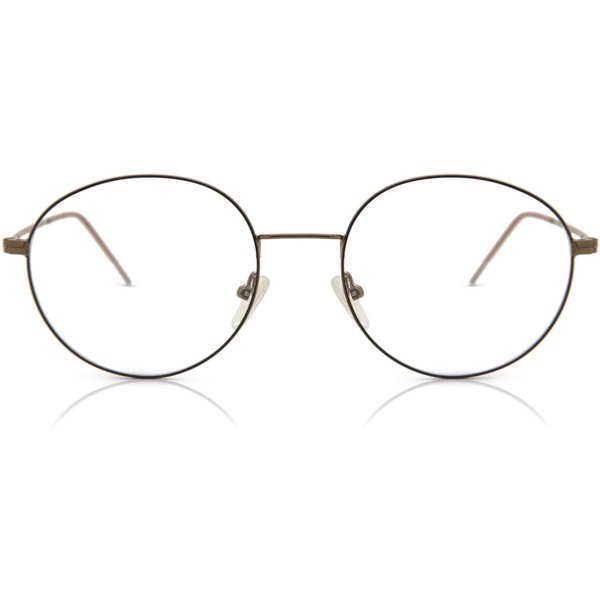 Oval Full Rim Metal Men's Prescription Eyeglasses Online Brown Size 52 - Free Lenses - Blue Light Block Available - SmartBuy Collection