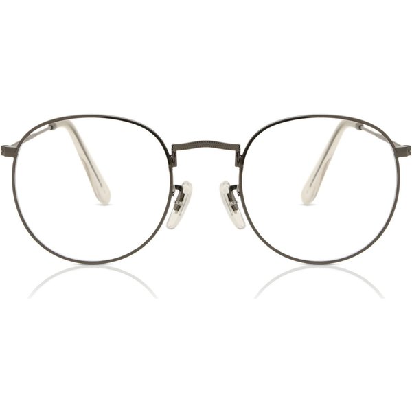 Round Full Rim Metal Men's Prescription Eyeglasses Online Gunmetal Size 49 - Free Lenses - Blue Light Block Available - SmartBuy Collection