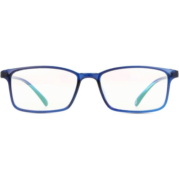 Rectangle Full Rim Plastic Men's Prescription Eyeglasses Online Blue Size 50 - Free Lenses - Blue Light Block Available - SmartBuy Collection