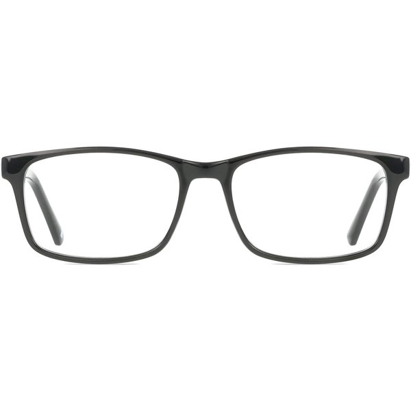 Rectangle Full Rim Plastic Men's Prescription Eyeglasses Online Black Size 55 - Free Lenses - Blue Light Block Available - SmartBuy Collection