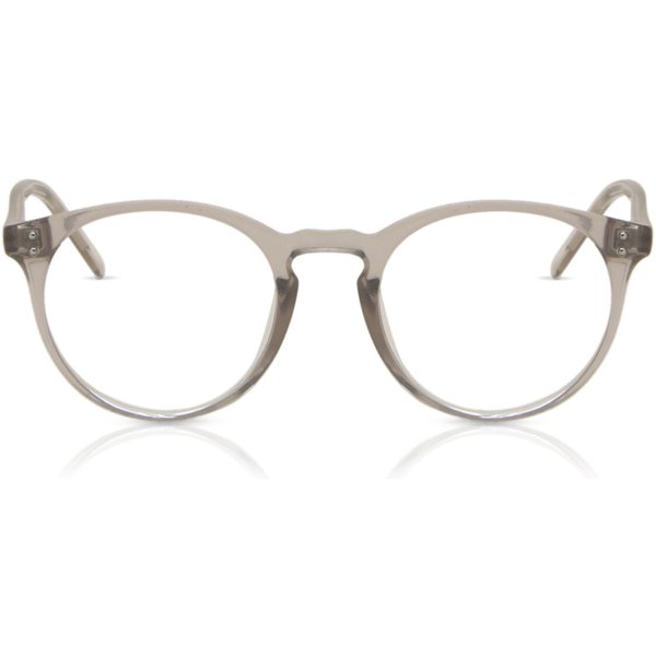 Oval Full Rim Plastic Men's Prescription Eyeglasses Online Grey Size 48 - Free Lenses - Blue Light Block Available - SmartBuy Collection