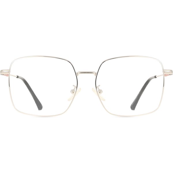 Square Full Rim Metal Women’s Prescription Eyeglasses Online Silver Size 55 - Free Lenses - Blue Light Block Available - SmartBuy Collection