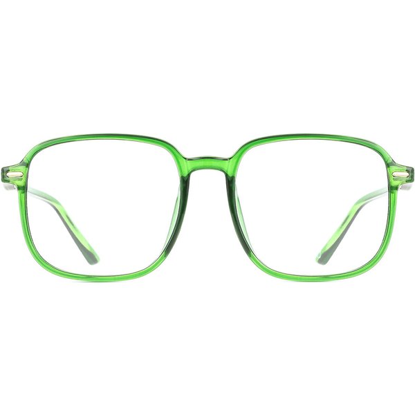 Square Full Rim TR90 Men's Prescription Eyeglasses Online Green Size 54 - Free Lenses - Blue Light Block Available - SmartBuy Collection