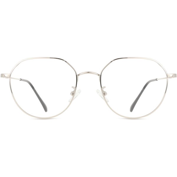 Oval Full Rim Metal Men's Prescription Eyeglasses Online Silver Size 52 - Free Lenses - Blue Light Block Available - SmartBuy Collection