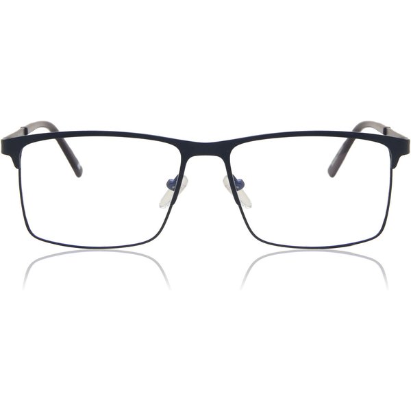 Square Full Rim Metal Men's Prescription Eyeglasses Online Blue Size 56 - Free Lenses - Blue Light Block Available - SmartBuy Collection