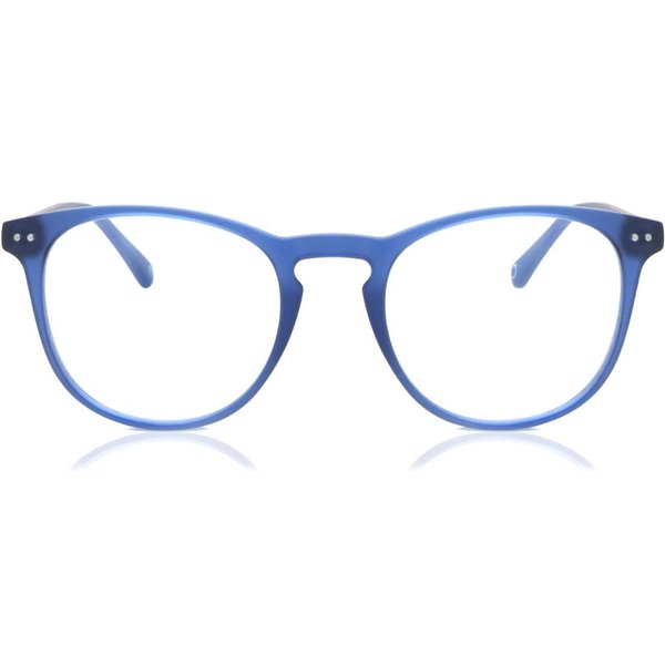 Oval Full Rim Plastic Men's Prescription Eyeglasses Online Blue Size 50 - Free Lenses - Blue Light Block Available - SmartBuy Collection