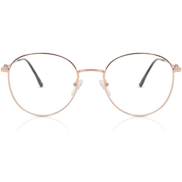 Oval Full Rim Metal Men's Prescription Eyeglasses Online Rose-Gold Size 50 - Free Lenses - Blue Light Block Available - SmartBuy Collection