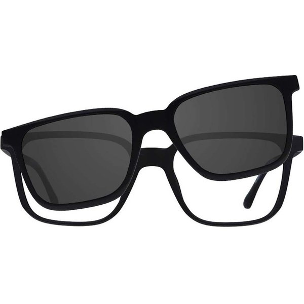 Square Clip-On Plastic Men's Prescription Eyeglasses Online Black Size 54 - Free Lenses - Blue Light Block Available - SmartBuy Collection