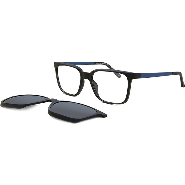 男性用 正方形 プラスチック 黒 サングラス - アンチブルーライト - SmartBuy Collection