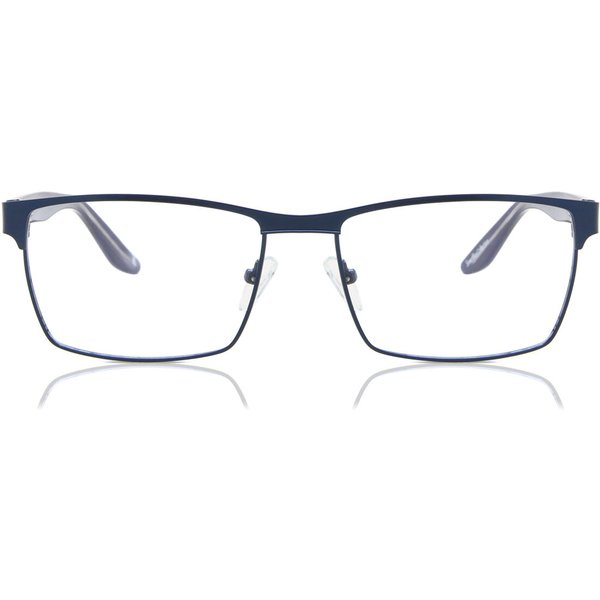 Rectangle Full Rim Metal Men's Prescription Eyeglasses Online Blue Size 57 - Free Lenses - Blue Light Block Available - SmartBuy Collection