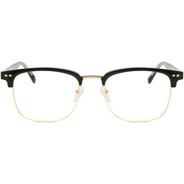 Browline Full Rim Metal Men's Prescription Eyeglasses Online Gold Size 53 - Free Lenses - Blue Light Block Available - SmartBuy Collection