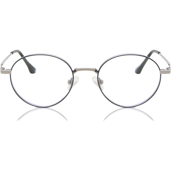 Oval Full Rim Metal Men's Prescription Eyeglasses Online Blue Size 46 - Free Lenses - Blue Light Block Available - SmartBuy Collection