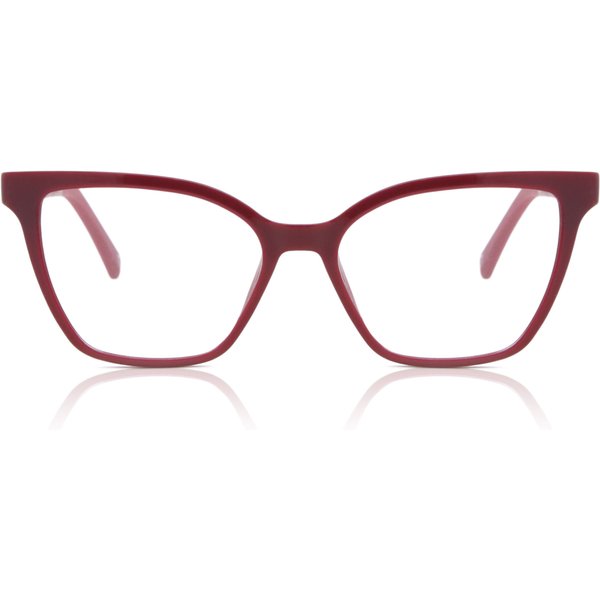 Cat Eye Clip-On Plastic Women’s Prescription Eyeglasses Online Red Size 53 - Free Lenses - Blue Light Block Available - SmartBuy Collection
