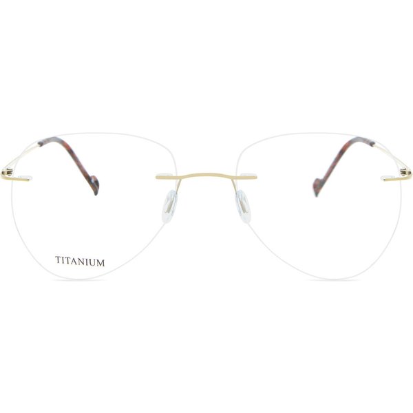 Oval Rimless Titanium Men's Prescription Eyeglasses Online Gold Size 56 - Free Lenses - Blue Light Block Available - SmartBuy Collection