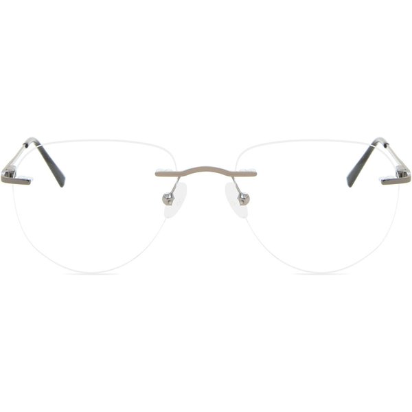 Oval Rimless Metal Men's Prescription Eyeglasses Online Gunmetal Size 53 - Free Lenses - Blue Light Block Available - SmartBuy Collection